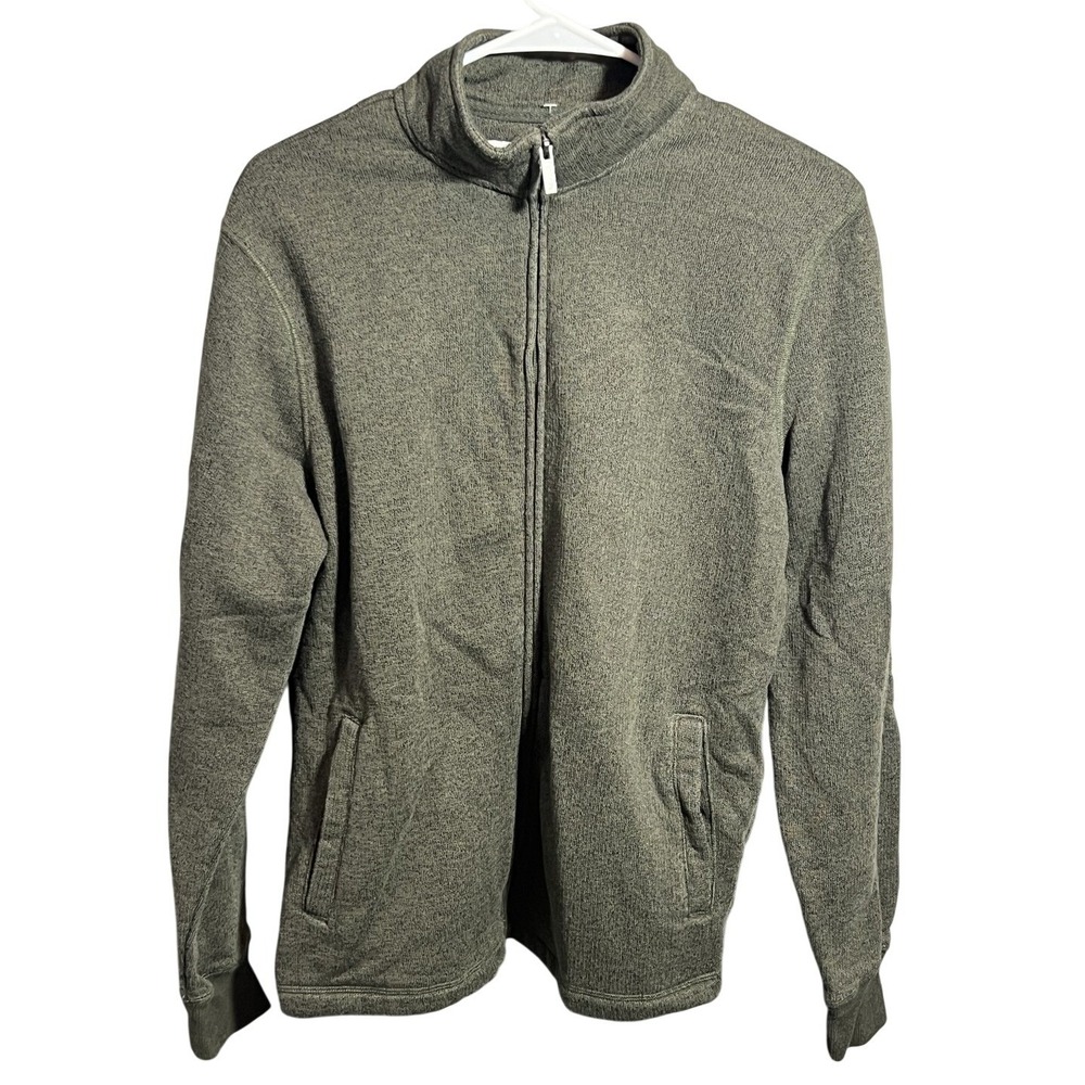 Sonoma Men's Full Zip Activewear Jacket Medium Olive Green Heather Stand Collar